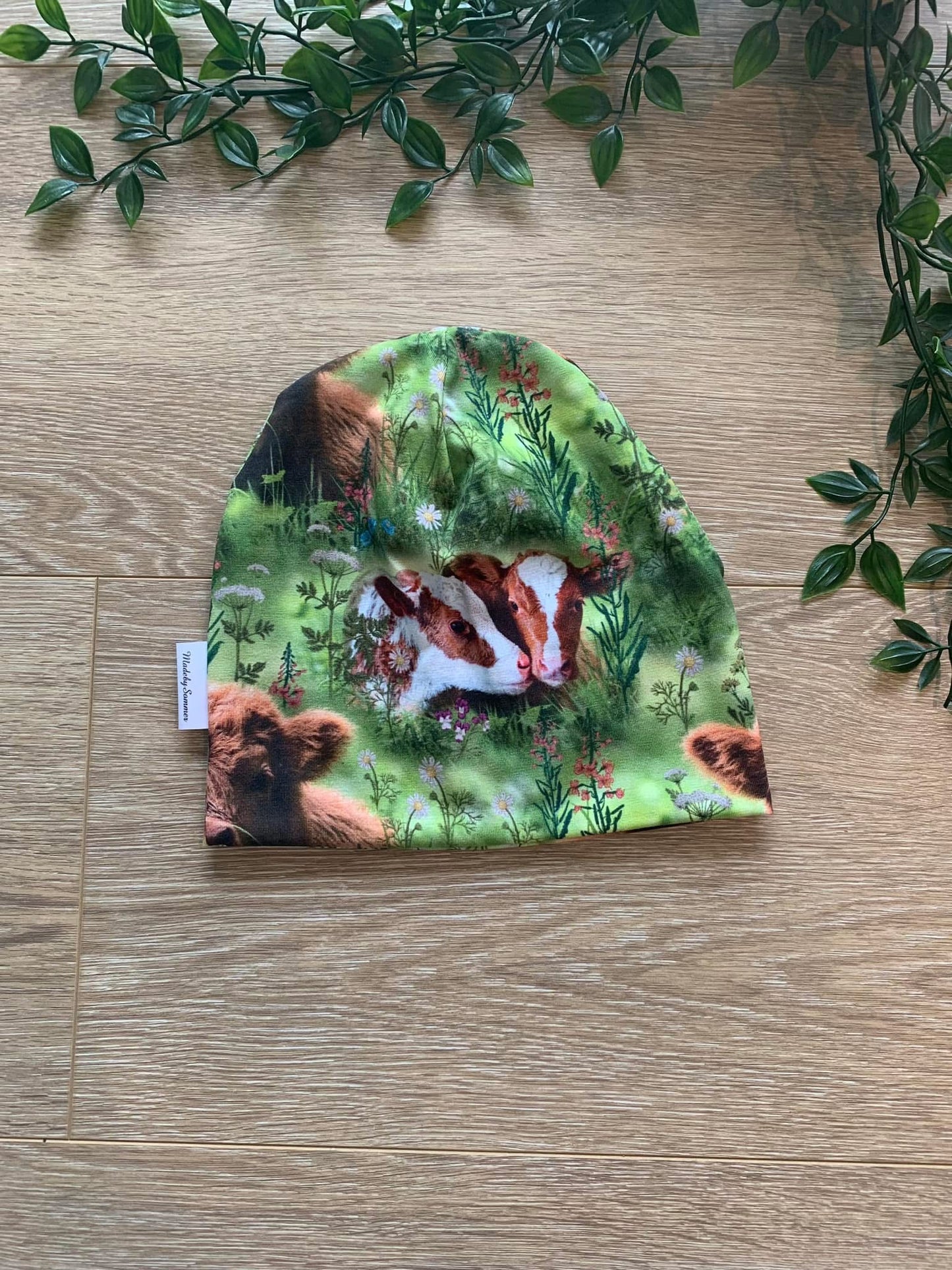 Top hue m/ kalve, str 92/98/104 🐮