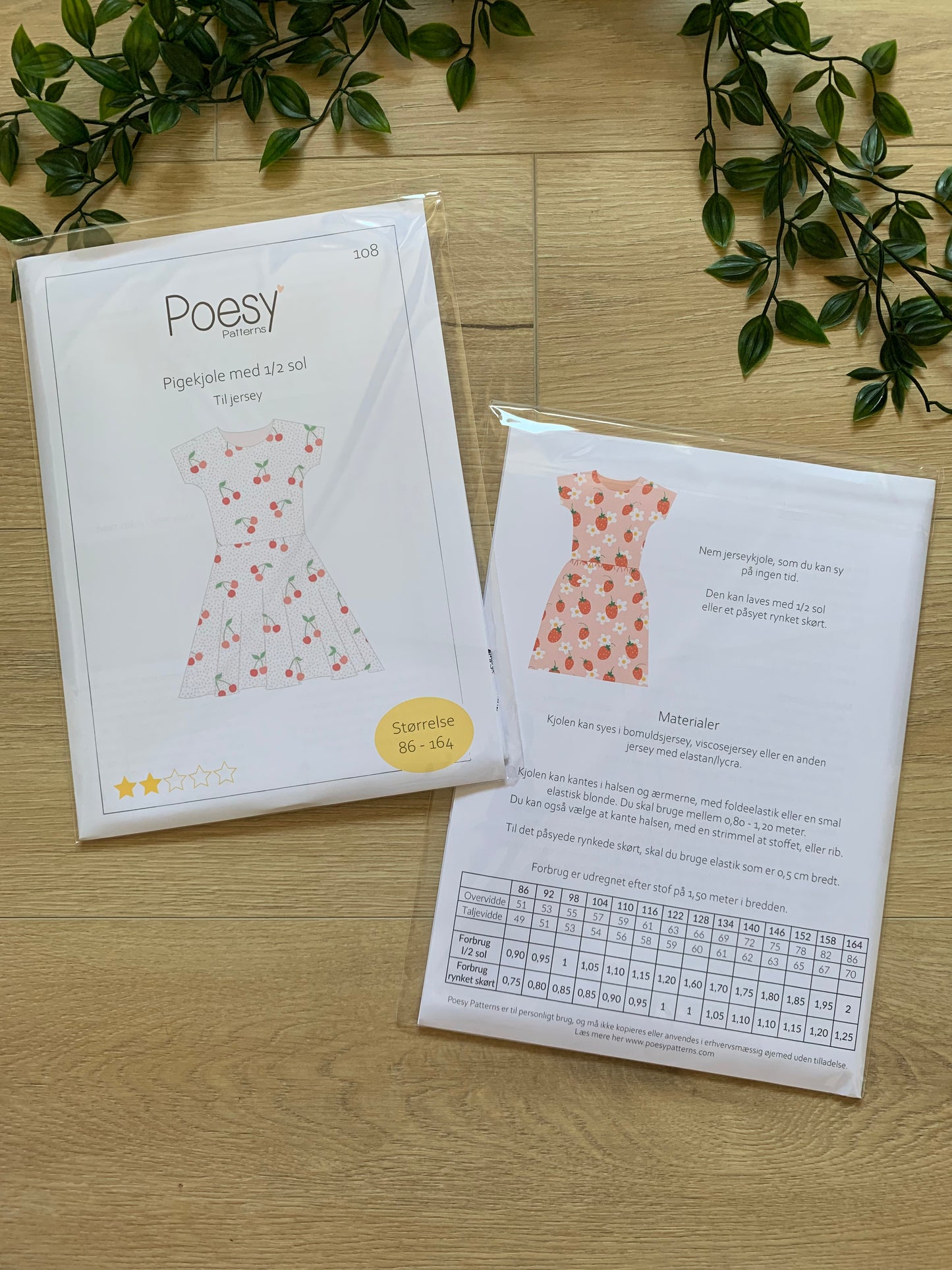 Poesy mønster, sving kjole børn 👗