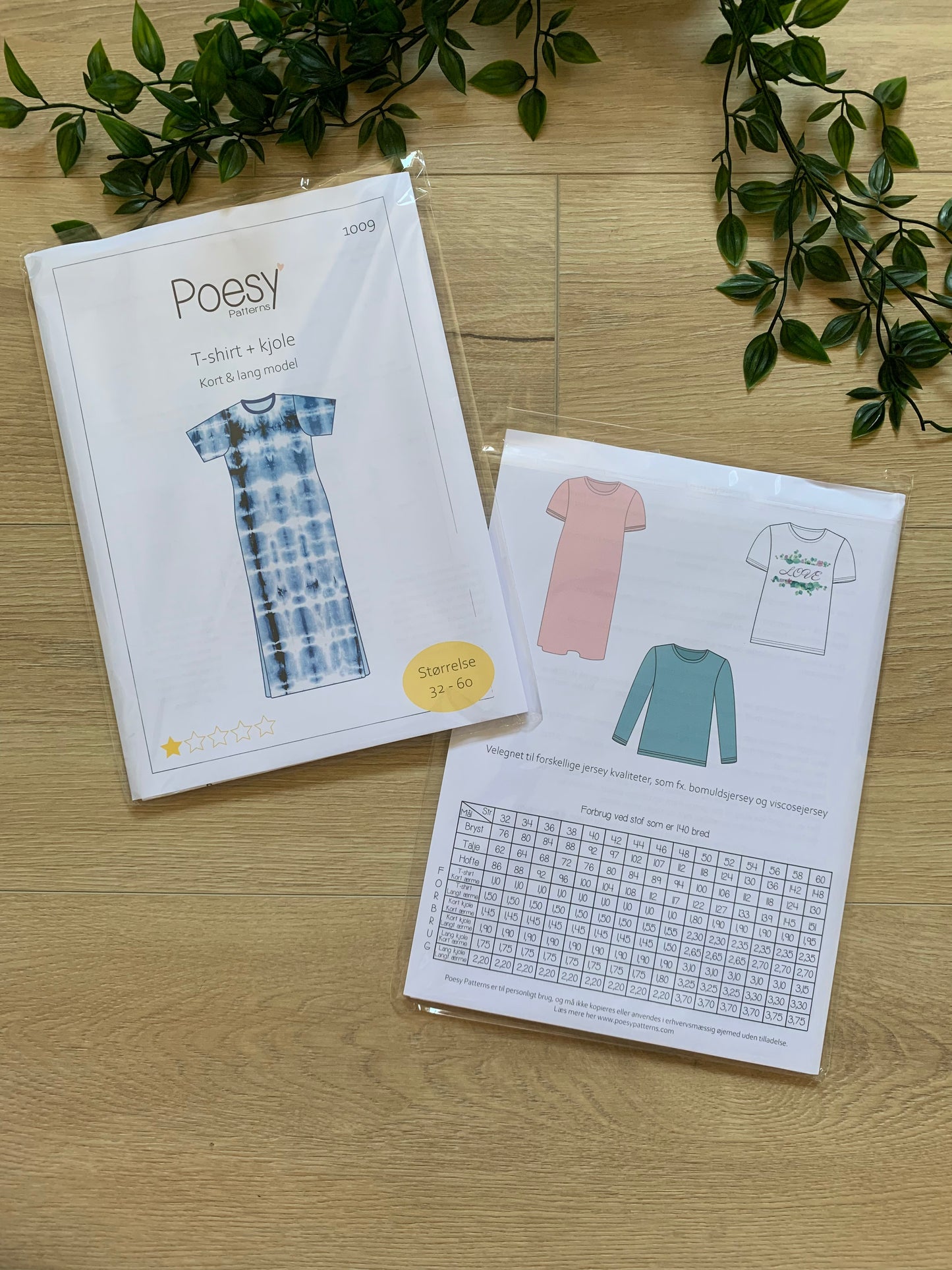 Poesy mønster, t-shirt og kjole 👚