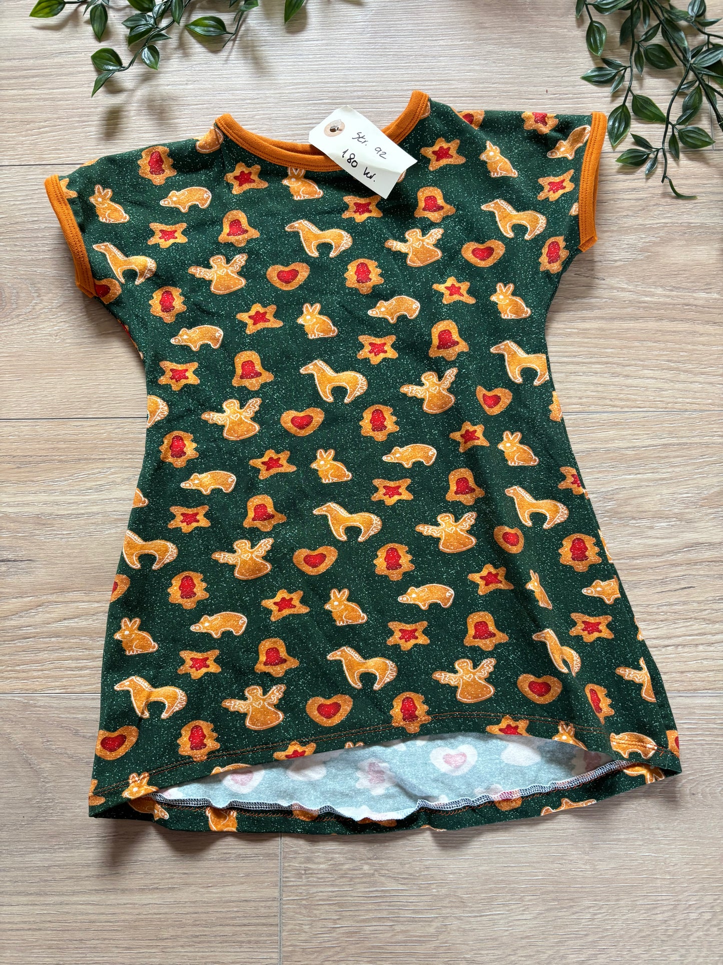 Hverdags kjole m/ småkager, str 92 🎄