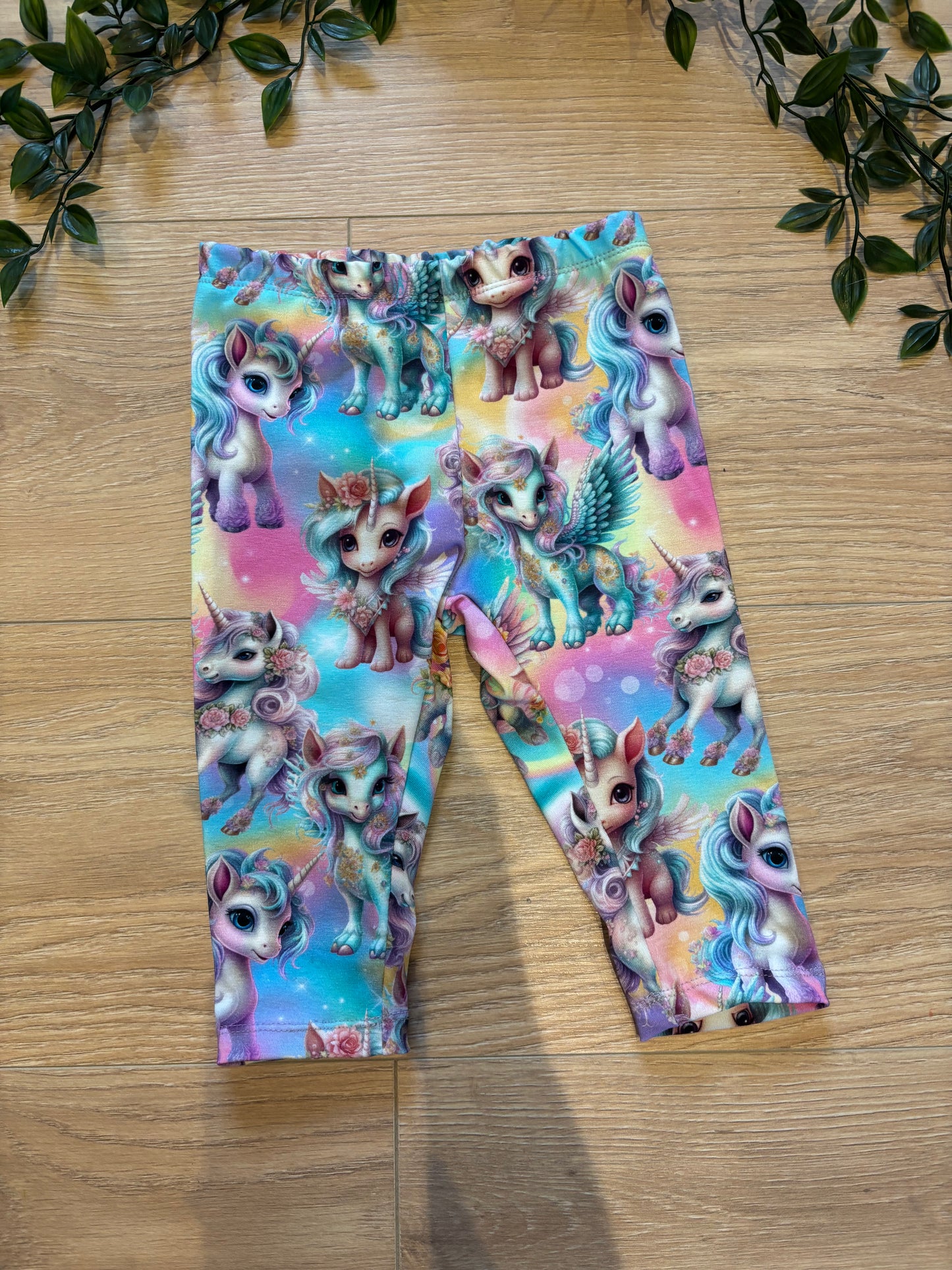 Leggings m/ enhjørning, str 68 🦄
