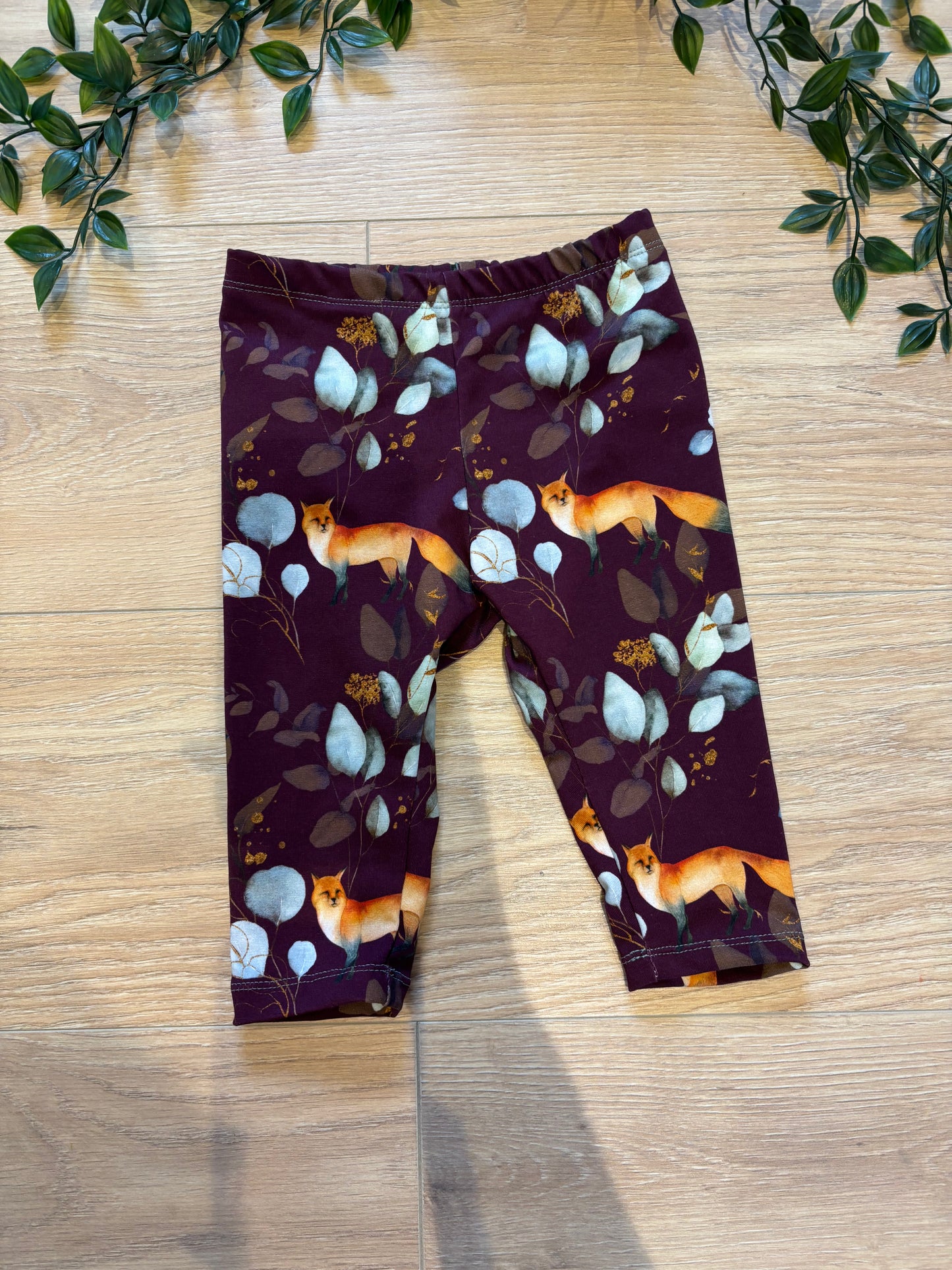 Leggings m/ ræve, str 68 🦊