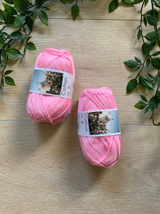 Bomuld 8/4 lyserød 🌸