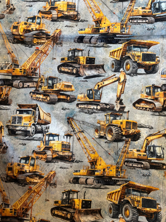 Bomulds Jersey m/ store maskiner m/ grå baggr. 🚜