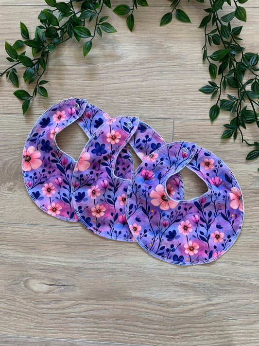 Savlesmæk m/ lilla blomster rib 🌸