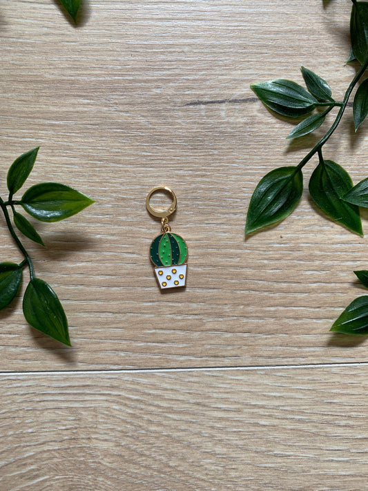 Maskemarkør, kaktus i hvid og guld potte 🌵