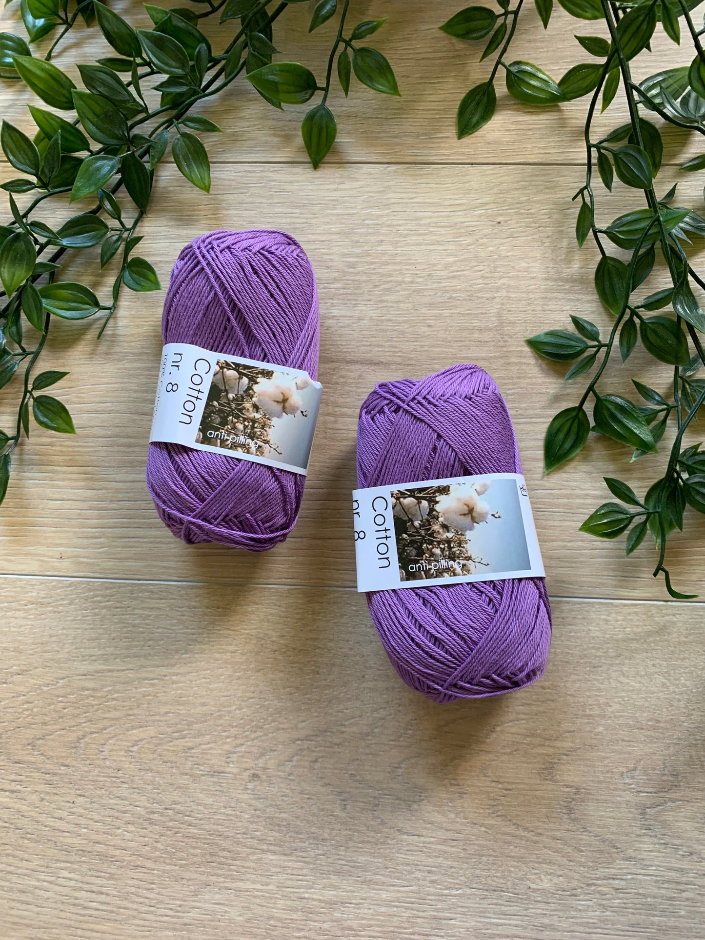 Bomuld 8/4 mørkelilla 💜