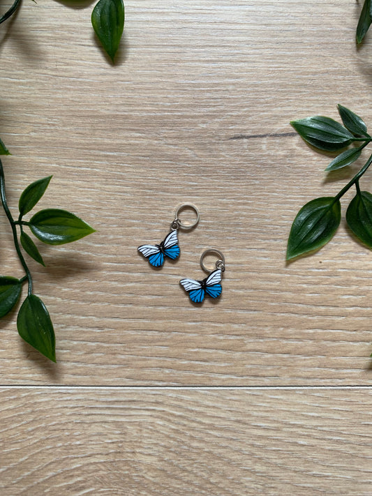 Maskemarkør, sommerfugl i hvid og blå 🦋