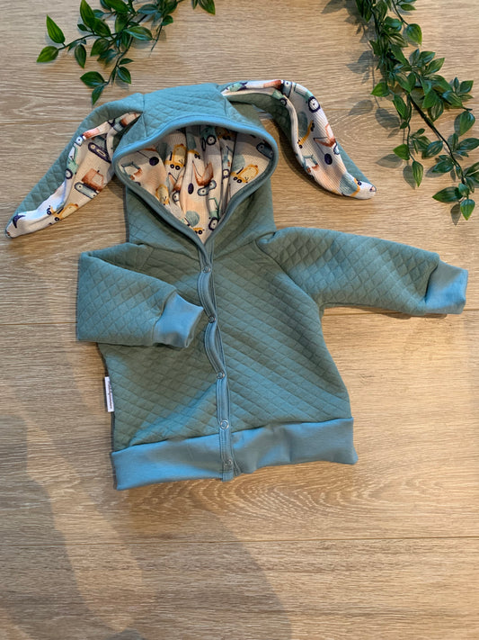 Kanin jakke i mint quilt m/ maskiner, str 62 🍃🍃