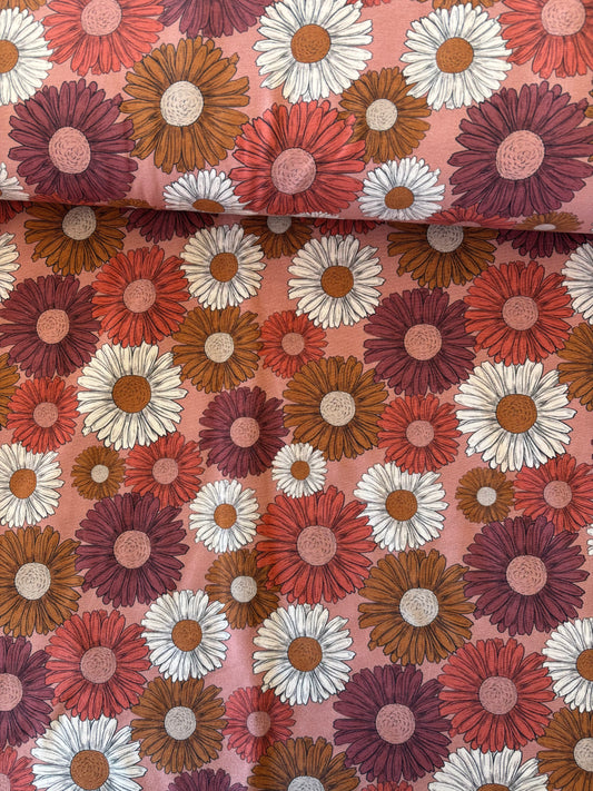 Retro blomster m/ rød baggrund
