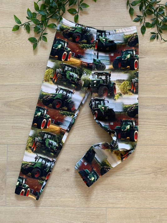 Leggings m/ grøn digital traktor, str 98 🚜