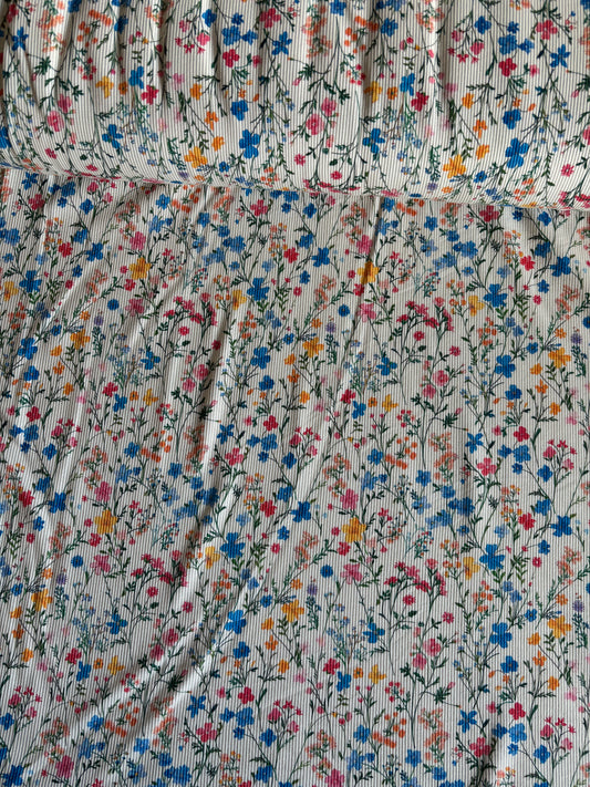 Rib Jersey m/ små forårs blomster 🌺