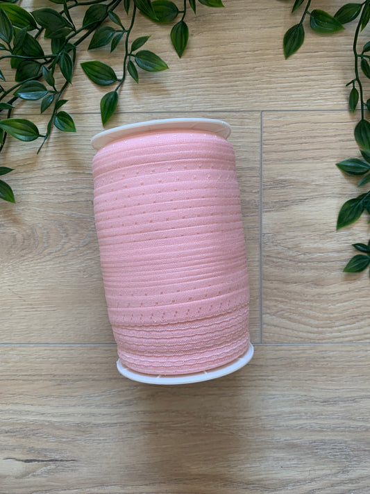 Foldeelastik lyserød m/ tungekant 🌸