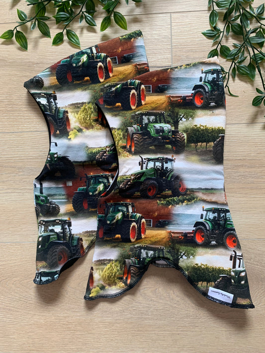 Elefanthue m/ grøn digital traktor, str 80/86 🚜
