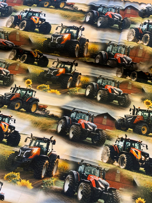 Rød traktor m/ solsikker 🚜