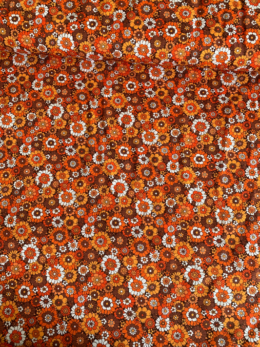 Orange retro blomster
