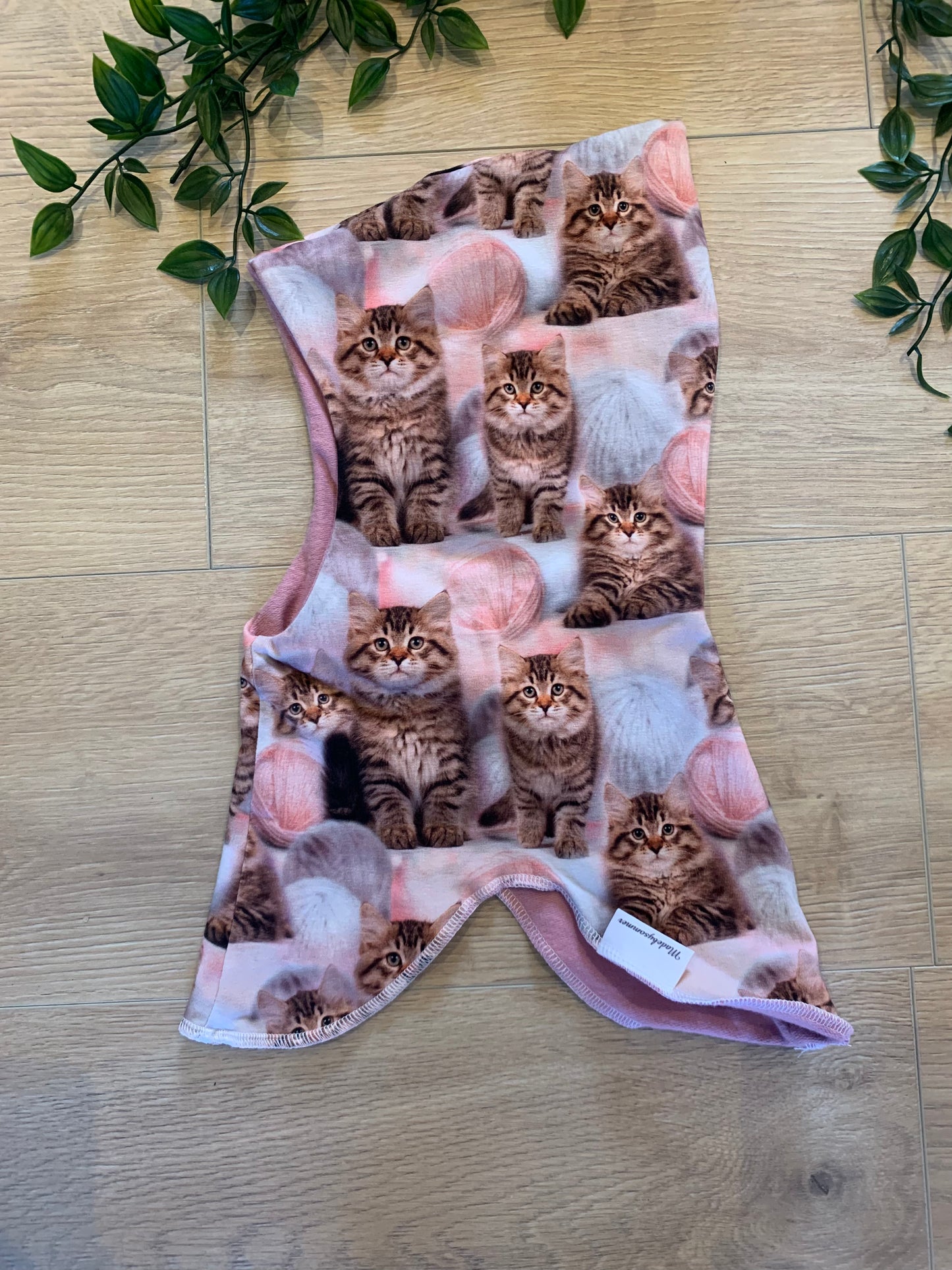 Elefanthue m/ katte, str 92/98/104 🐱