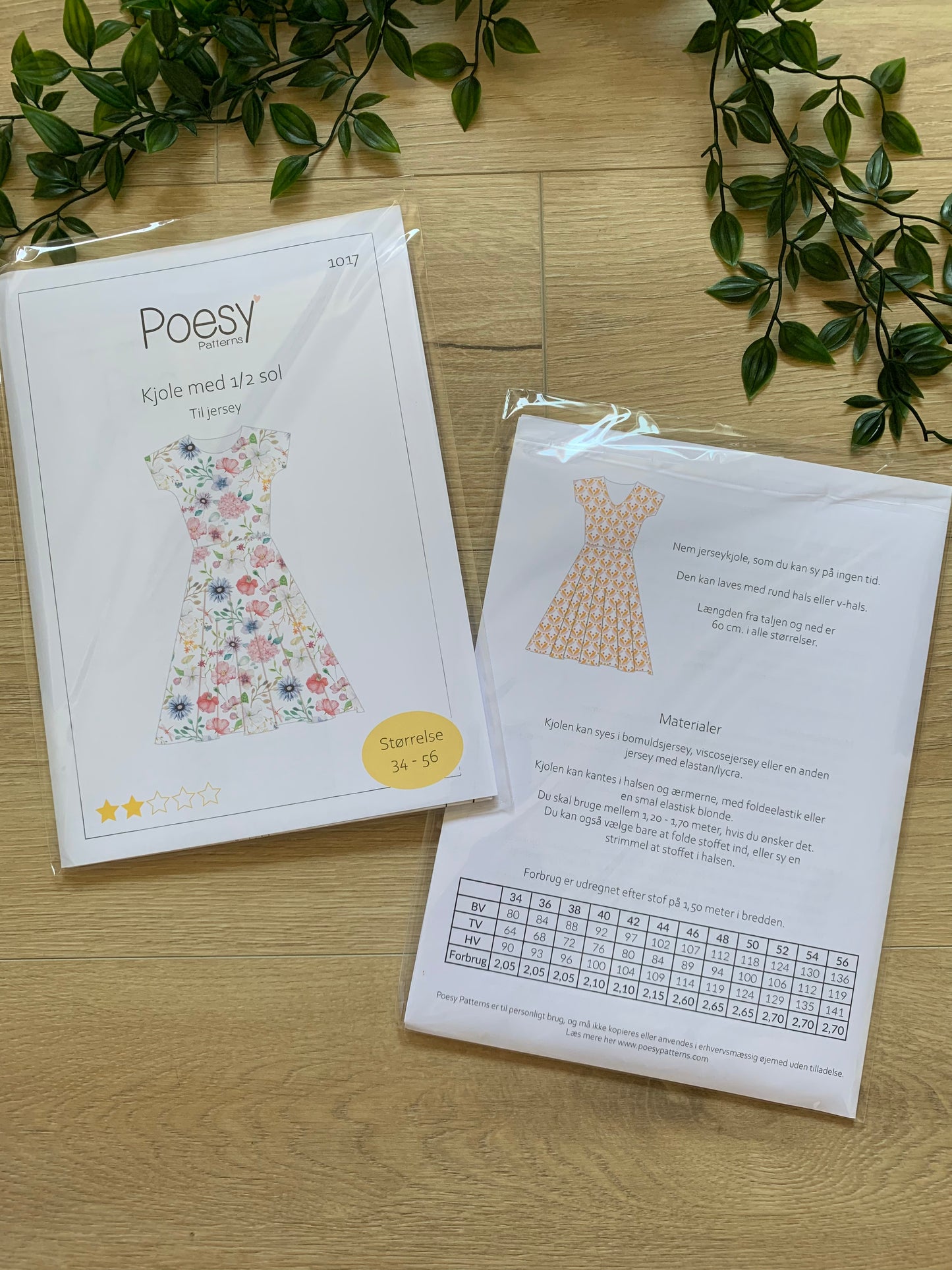 Poesy mønster, sving kjole dame 👗