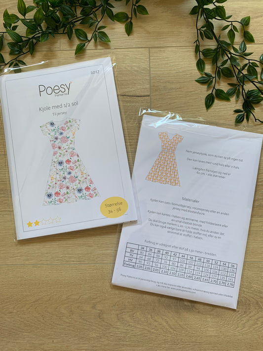 Poesy mønster, sving kjole dame 👗