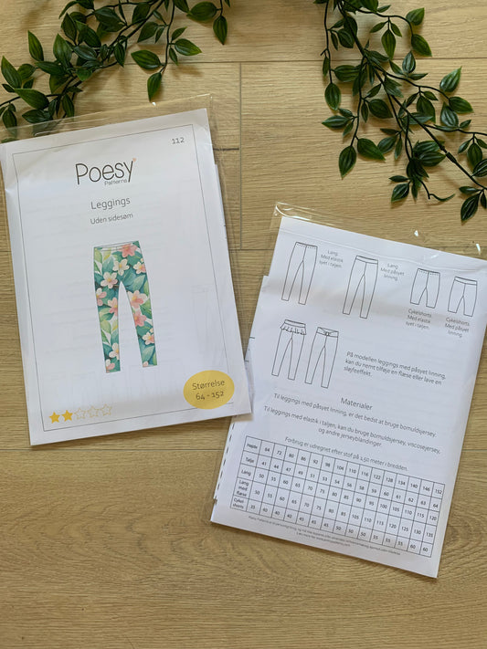 Poesy mønster, leggings børn 👖