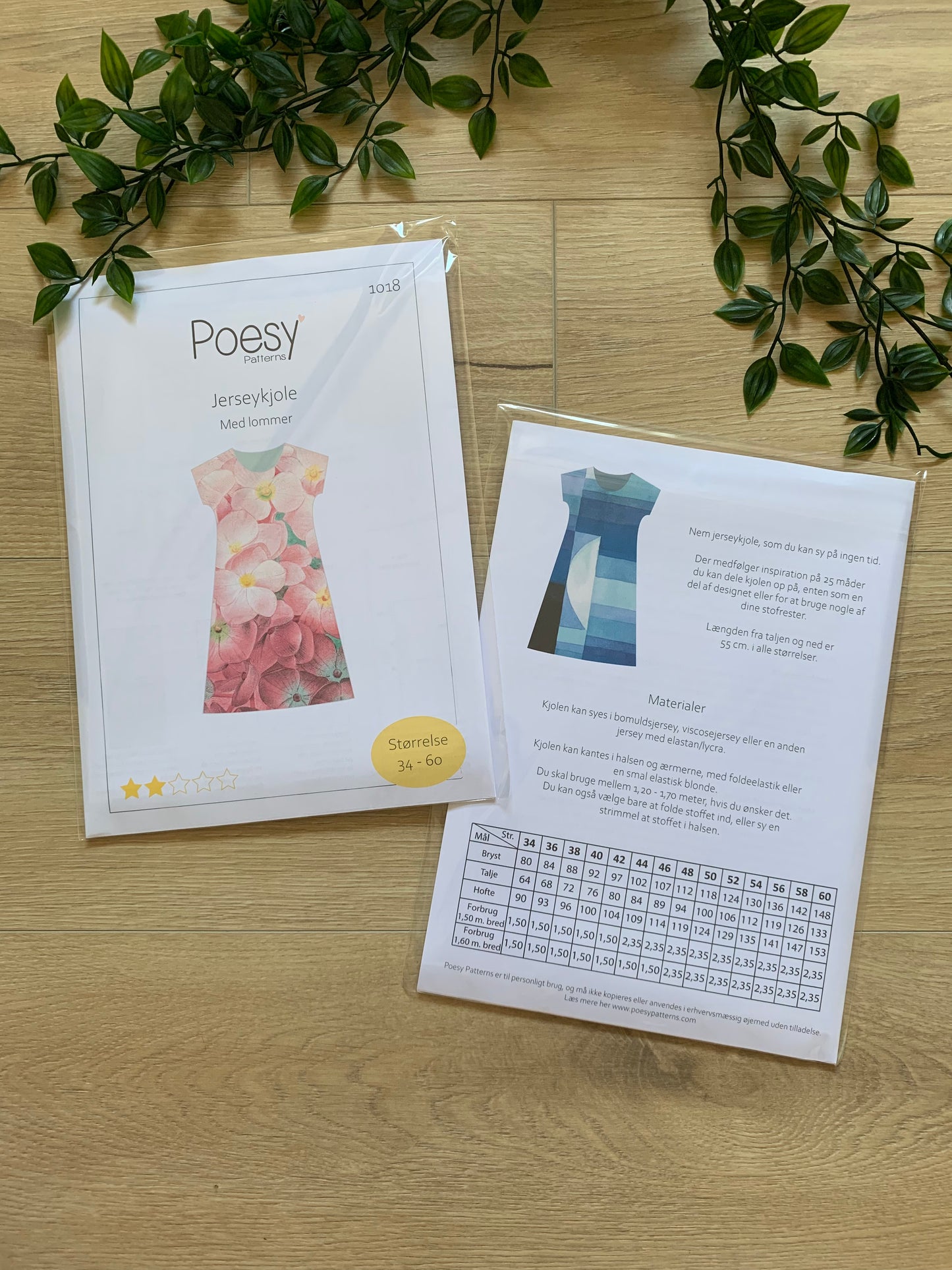 Poesy mønster, jersey kjole 👗