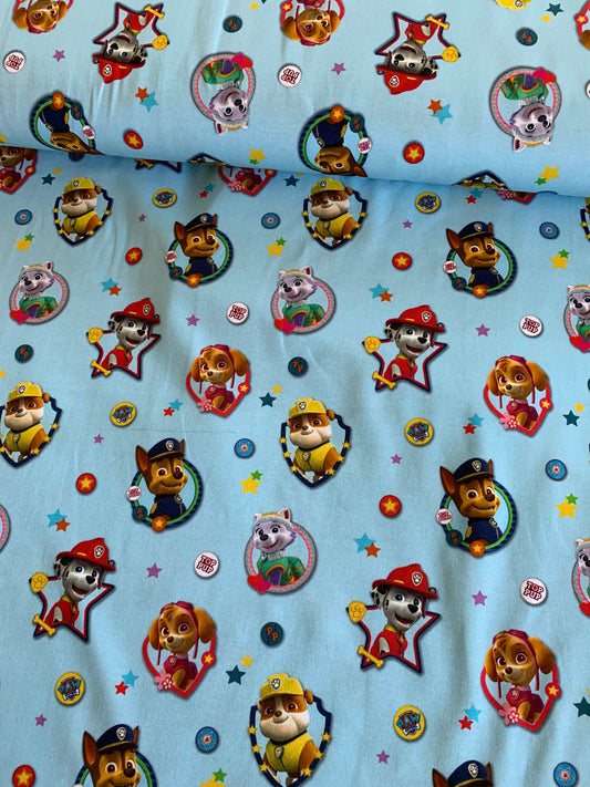 Bomulds jersey m/ Paw patrol lyseblå 💙