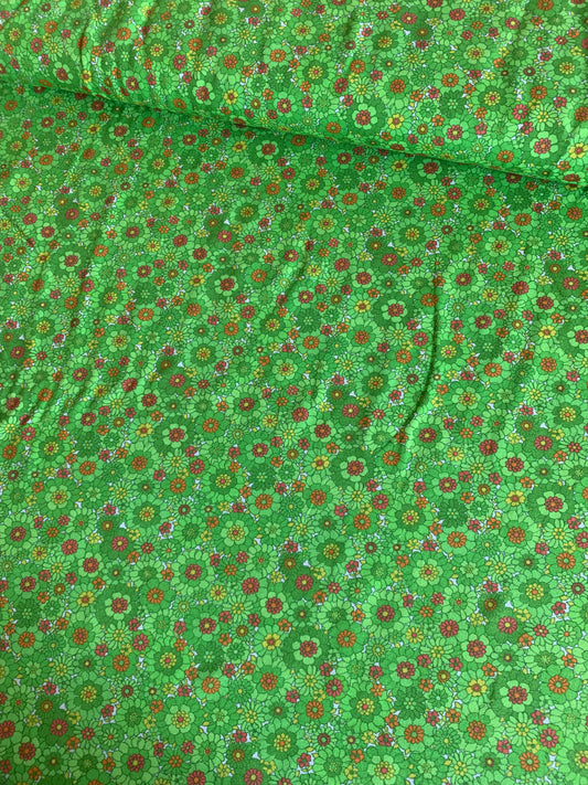 Grøn retro blomster