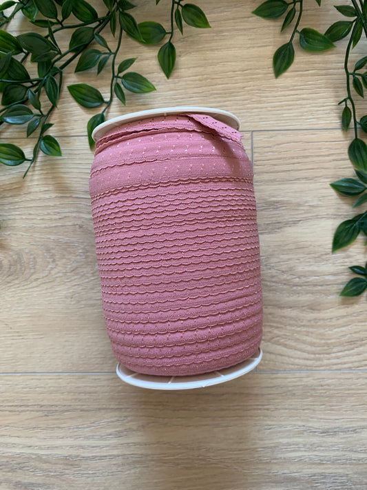 Foldeelastik gl. rosa m/ tungekant 🌸
