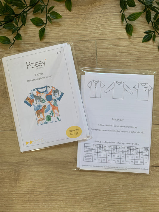 Poesy mønster t-shirt, børn 👕