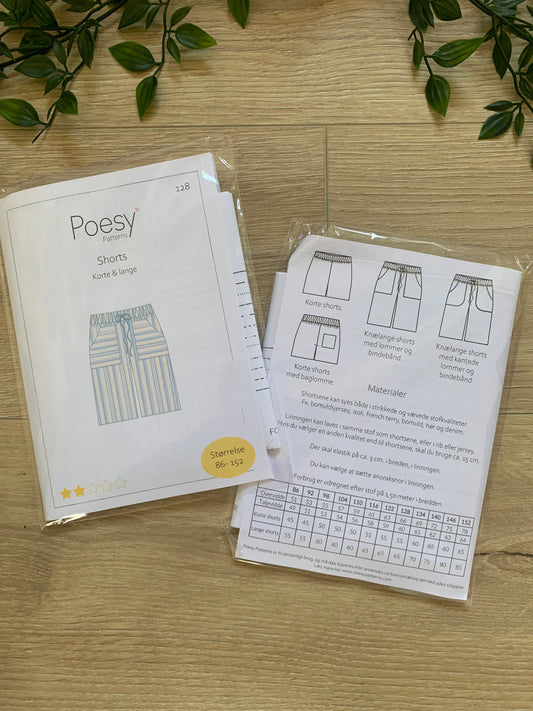 Poesy mønster shorts, børn 👖🩳