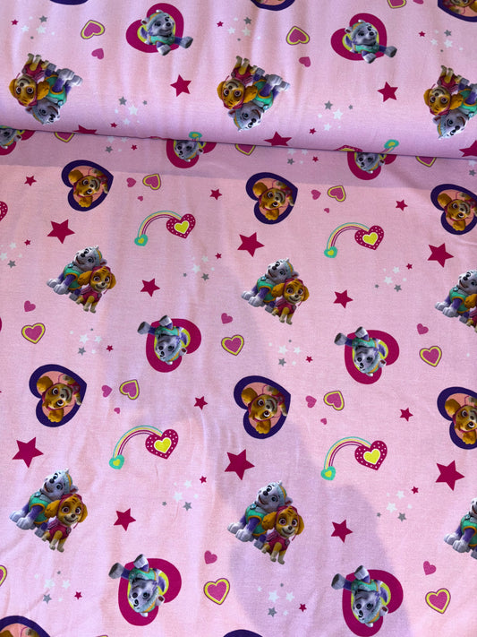 Bomulds Jersey m/ lyserød Paw patrol 🌸