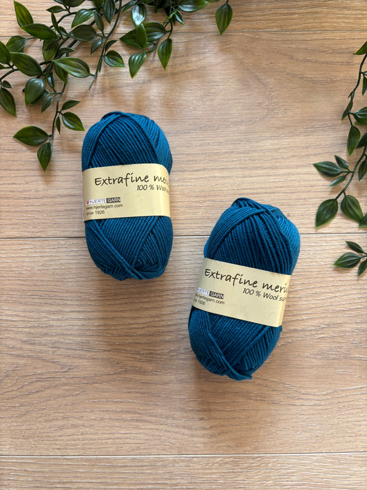 Extrafine merino uld 120, petrol ✂️