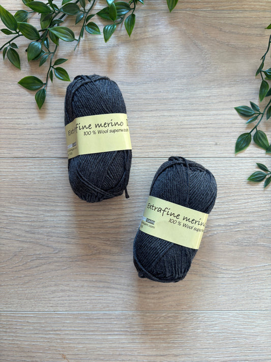 Extrafine merino uld 120, koksgrå 🩶