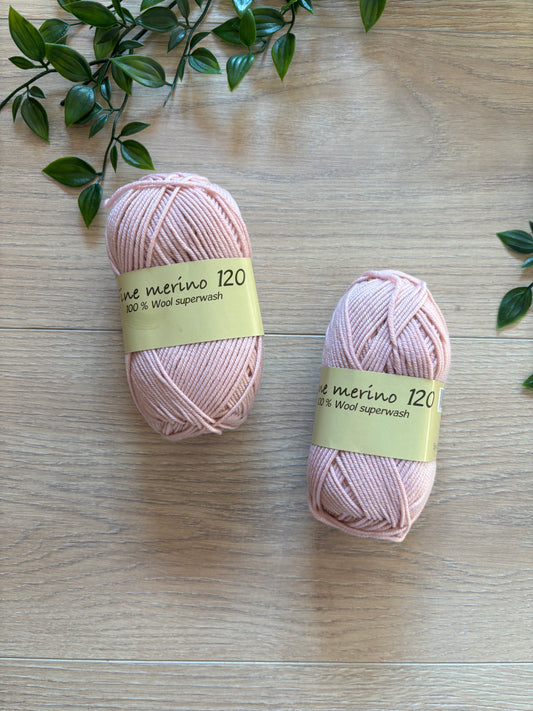 Extrafine merino uld 120 lyserød 🌸
