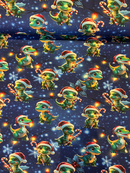 Bomulds Jersey m/ jule dinosaur 🎄
