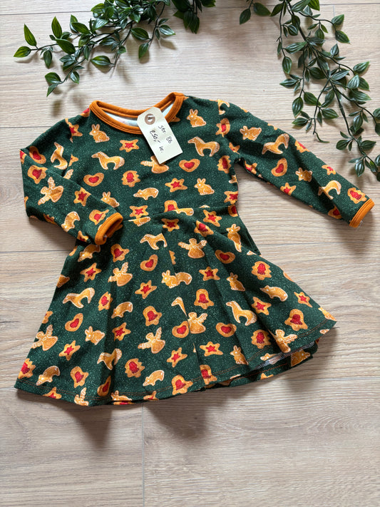 Kjole m/ småkager, str 86 🎄