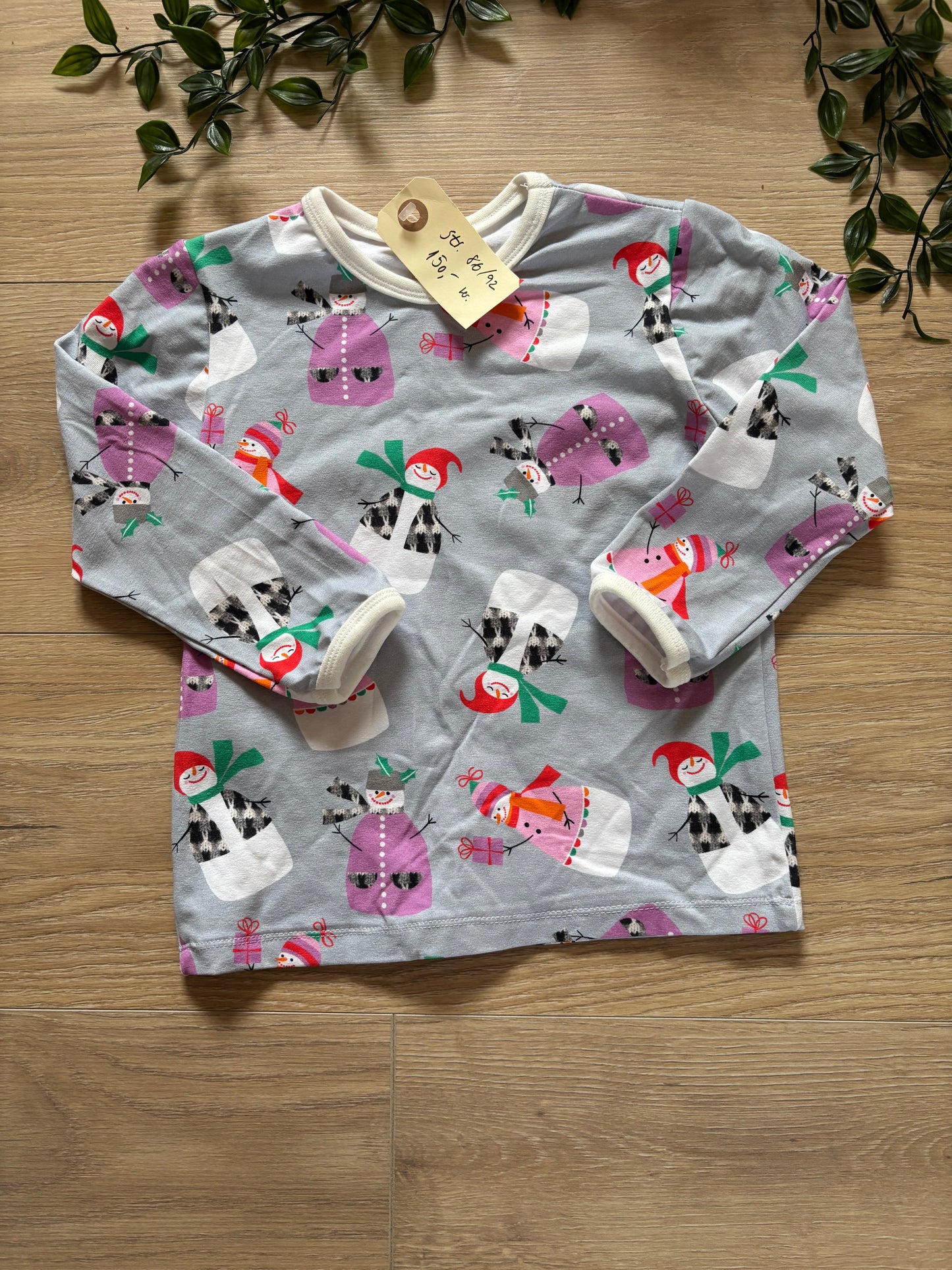 Trøje m/ snemand, str 86/92 ⛄️