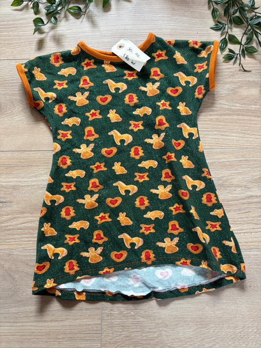 Hverdags kjole m/ småkager, str 92 🎄