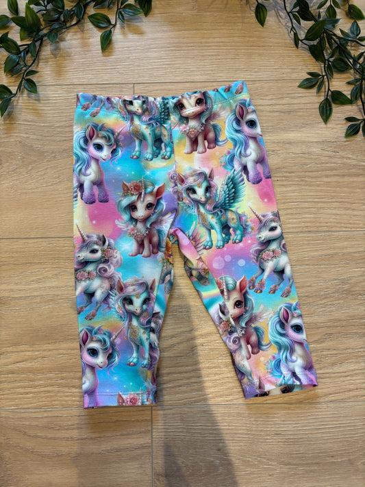 Leggings m/ enhjørning, str 68 🦄