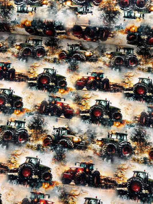 Bomulds Jersey m/ jule traktor 🚜