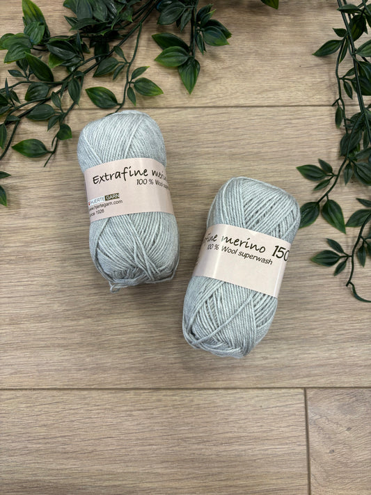 Extrafine merino uld 150, lysegrå 🧶
