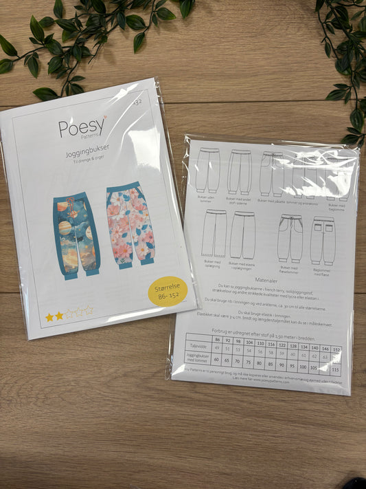 Poesy pattern jogging bukser, str 86-152 👦🏼