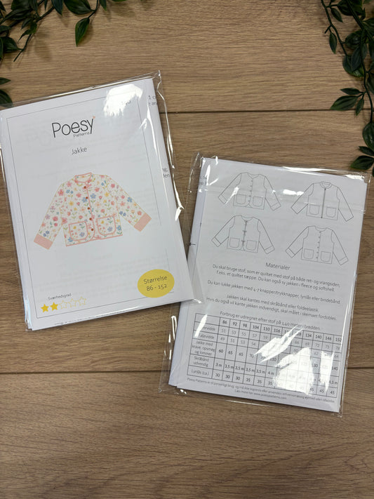 Poesy pattern børne jakke, str 86-152 👧🏼