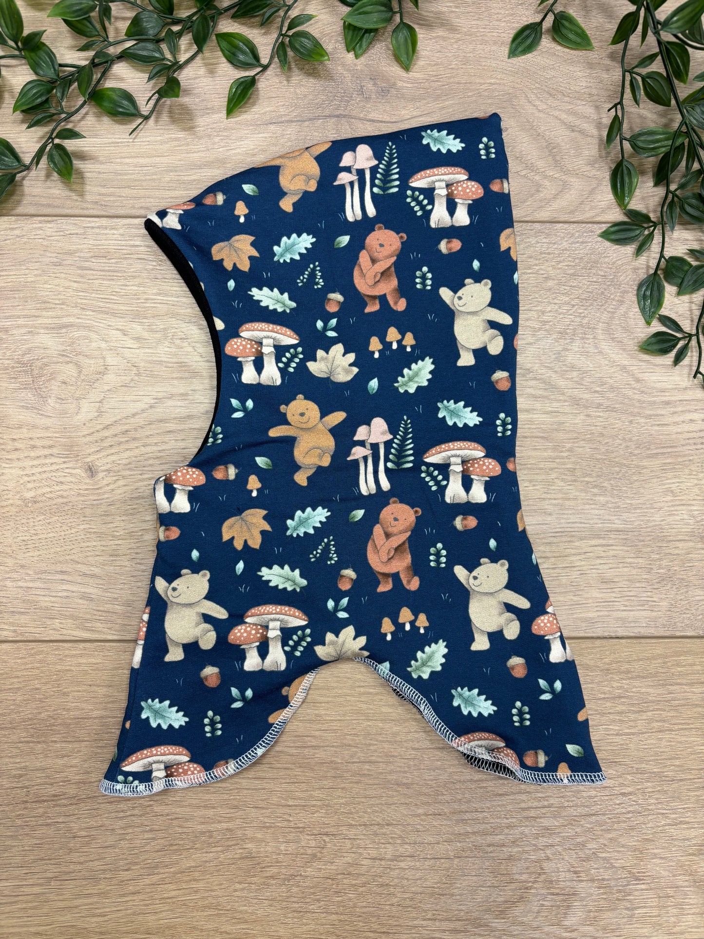 Elefanthue m/ efterårs bamse, str 74/80 🧸