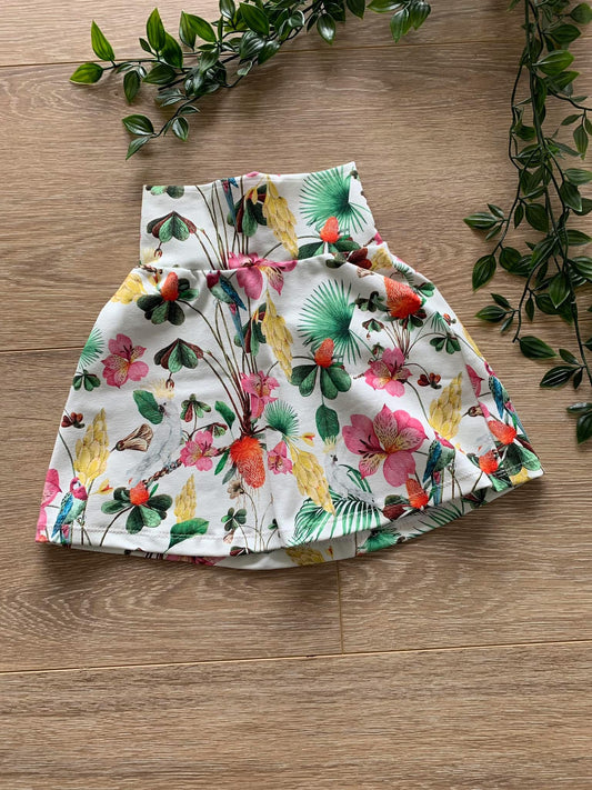 Nederdel m/ blomster, str 74/80 🌸