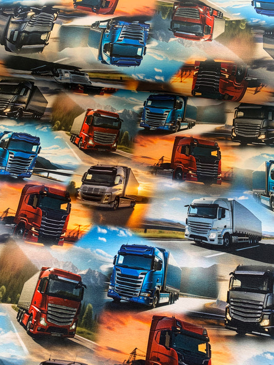 Bomuldsjersey m/ lastbiler 🚚